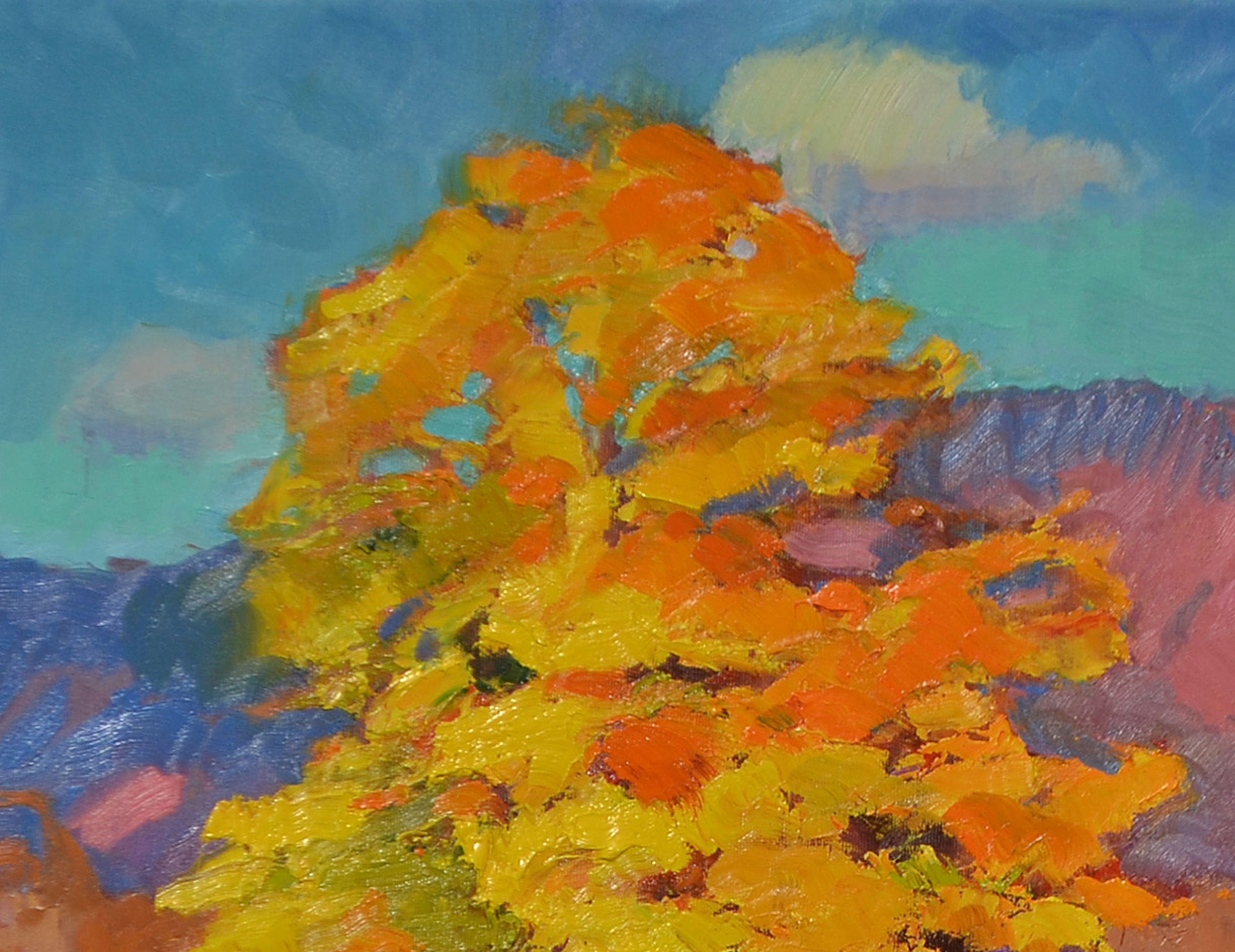 Yellow Tree, Painting, Oil on Canvas For Sale 3