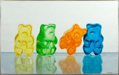 Realistisches Candy-Stillleben in leuchtenden Farben und nostalgischem Gefühl, „Gummy Bears II“