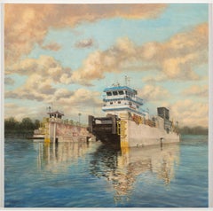 "Dry dock I" - Peinture à l'huile d'Alexander Stolin