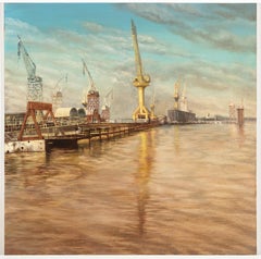 "Shipyard" -- Oil Painting by Alexander Stolin