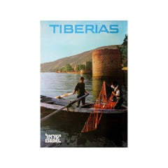 Circa 1955 original travel poster by Alexander Strajmaister - Tiberias - Israel