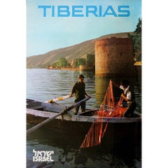 Circa 1955 original travel poster by Alexander Strajmaister - Tiberias - Israel