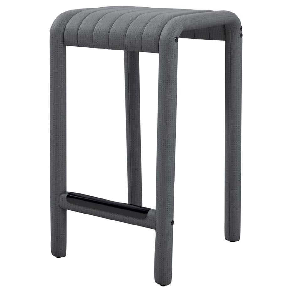 Alexander Street Counter Stool by Philippe Malouin in Perforated Leather