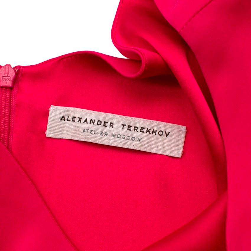 Women's or Men's Alexander Terekhov Cerise Pink Silk Belted Maxi Dress - Size S For Sale