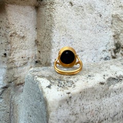 ALEXANDER THE GREAT Ancient roman onyx intaglio 1st–2nd cent. AD 22 Kt Gold ring