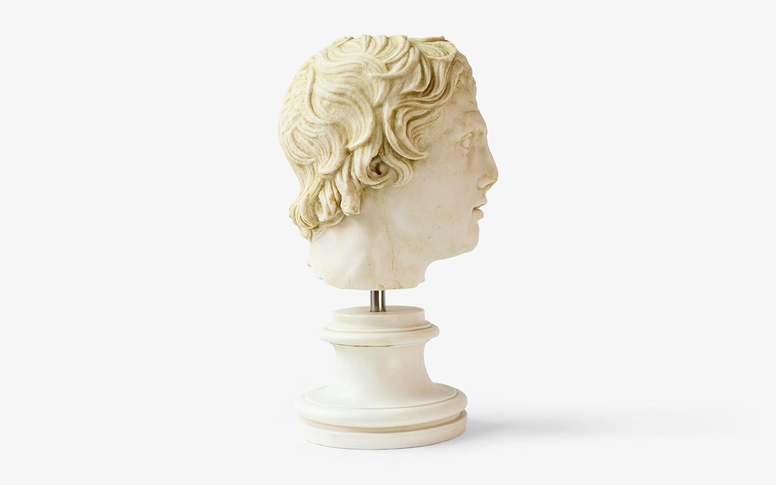 Classical Greek Alexander The Great Bust Made with Compressed Marble Powder / Istanbul / Small For Sale