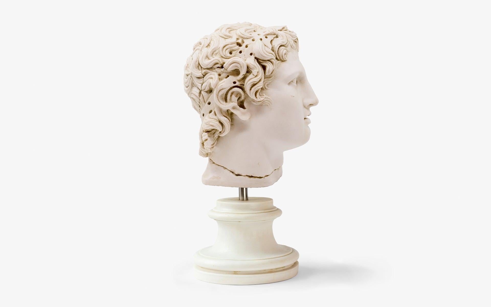 Cast Alexander The Great Bust No:2 Made with Compressed Marble Powder Statue For Sale