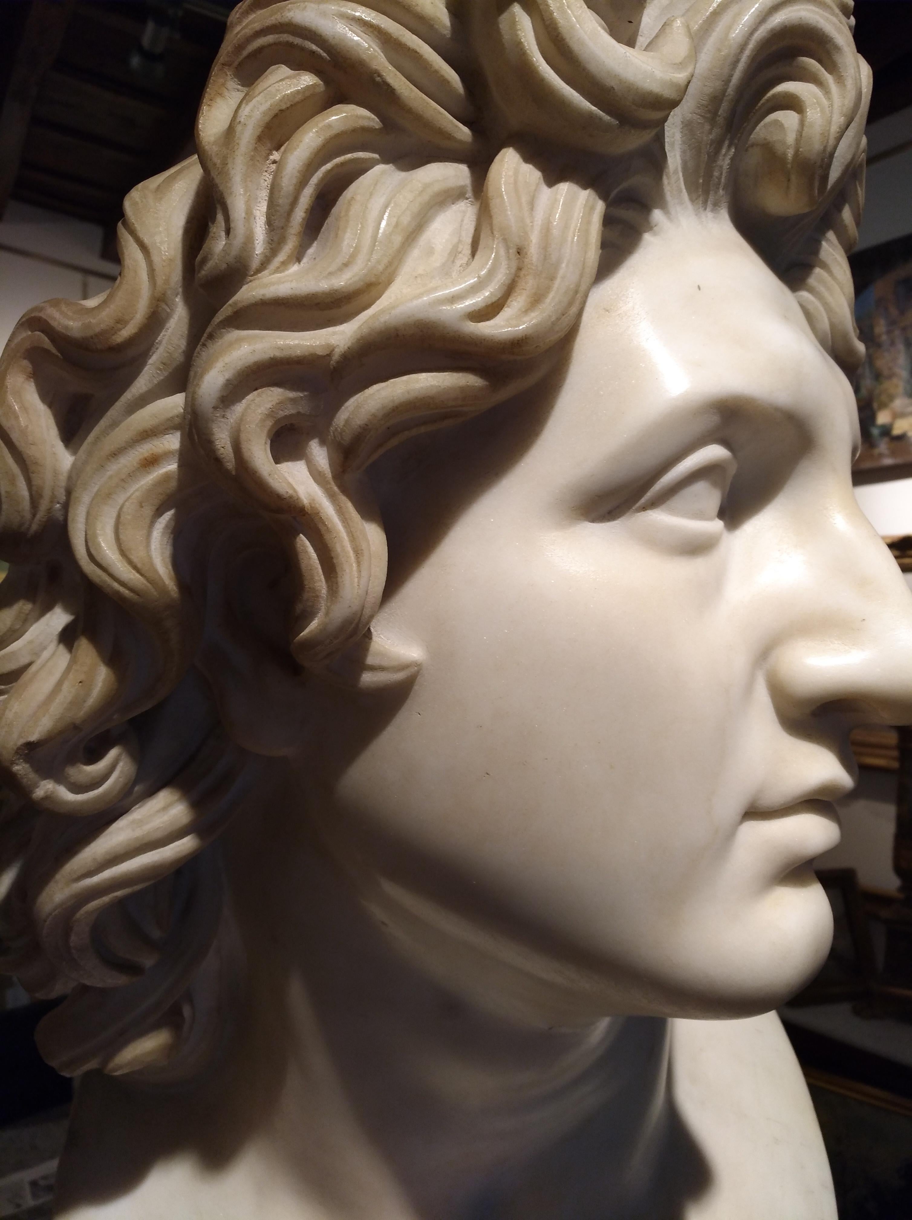 Alexander the Great, Carlo Albacini Italian Marble Neoclassical Mythological In Good Condition For Sale In Rome, Italy