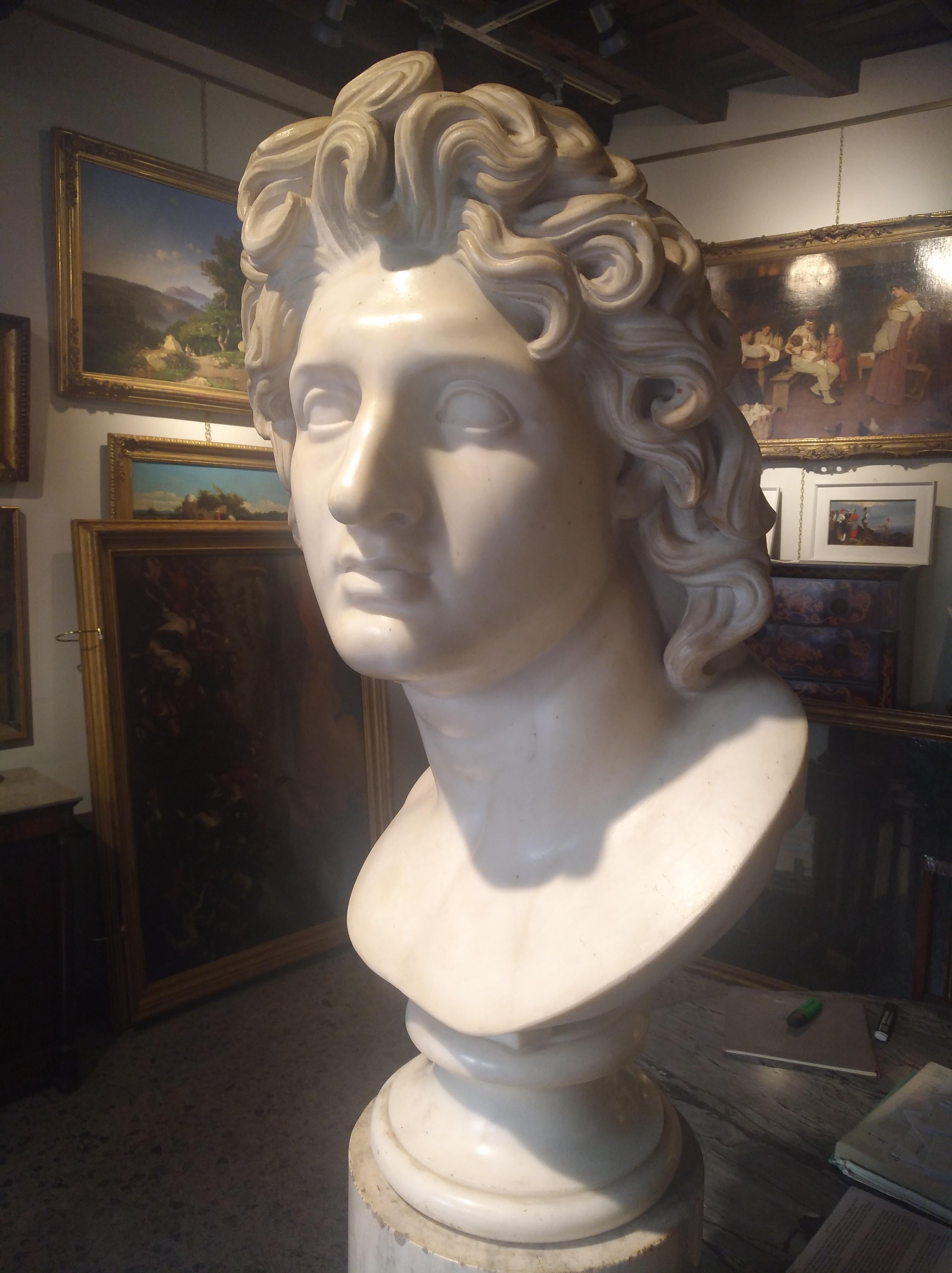 18th Century Alexander the Great, Carlo Albacini Italian Marble Neoclassical Mythological For Sale