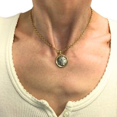 Alexander The Great Coin Charm 18k & 14k Gold Chain Necklace