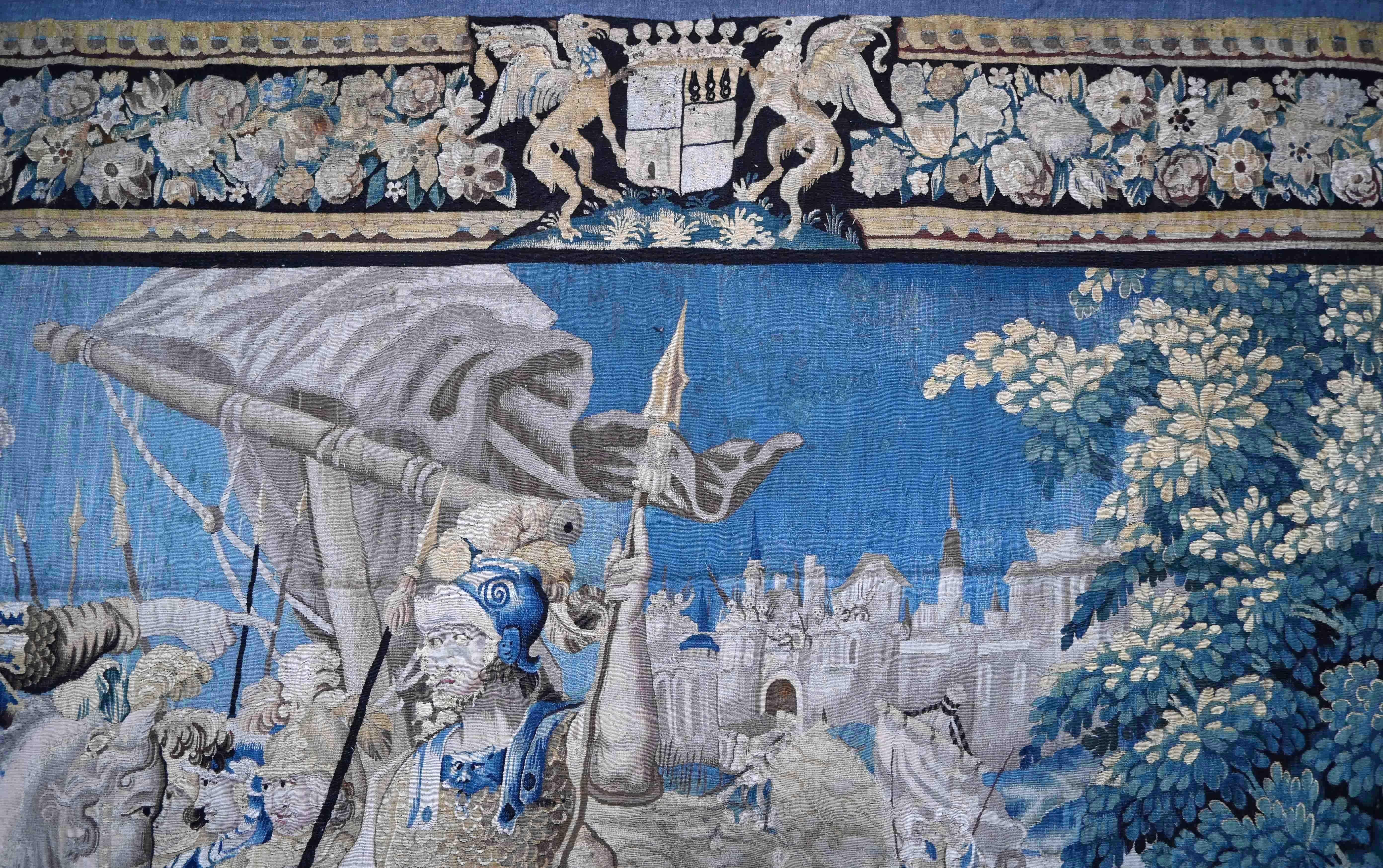 Alexander der Große, The Passage of the Granicus - Flemish Tapestry 17th -N 1503 (Wolle) im Angebot