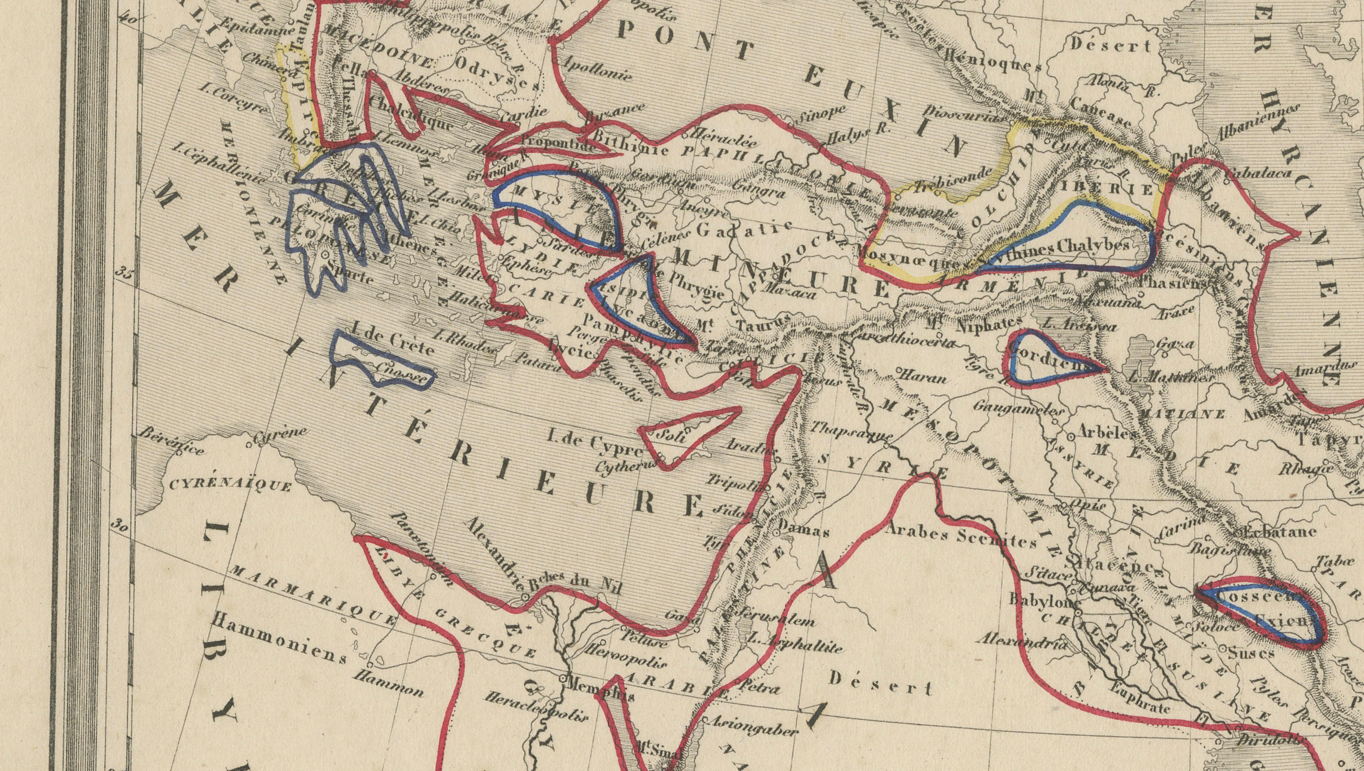 Alexander the Great’s Empire Map — Classical Campaign Routes, c.1800