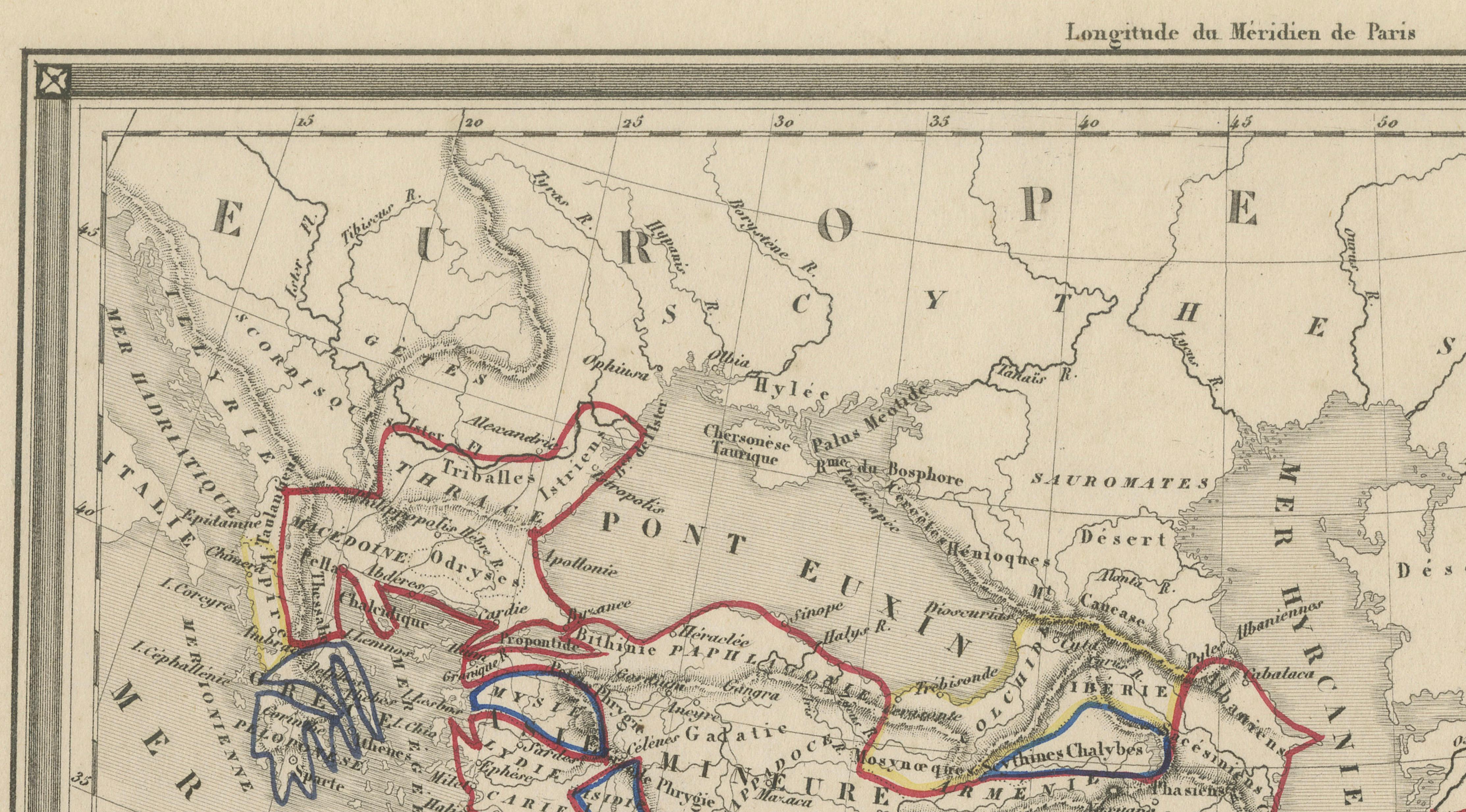 Alexander the Great’s Empire Map — Classical Campaign Routes, c.1800