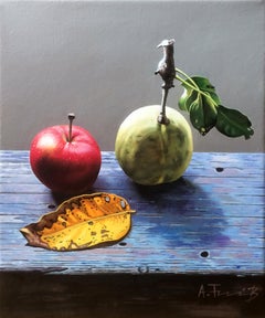 Natura morta d'autunno - pittura originale di natura morta impressionista - arte contemporanea