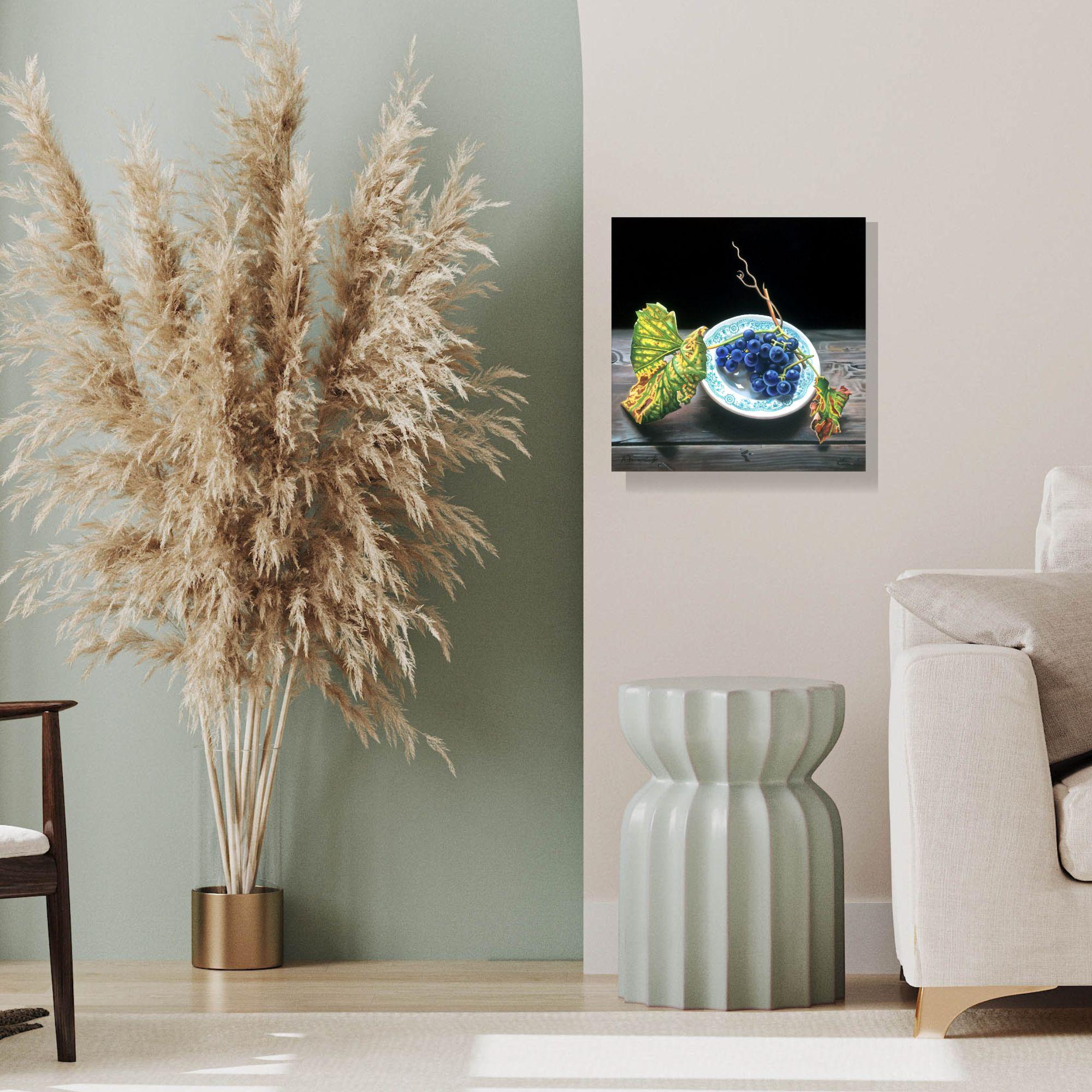 Stilleben mit Weintrauben - original Stilleben Realismus Malerei - zeitgenössische Kunst – Painting von alexander titorenkov