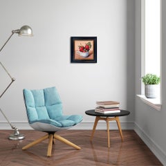 Erdbeeren in einer Tasse - Original-Stillleben - Zeitgenössische Kunst