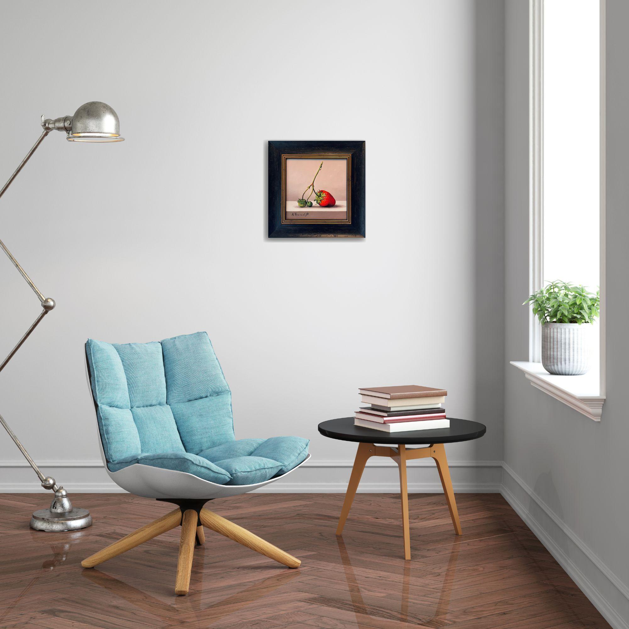 Wild Strawberry - original still life impressionism painting - contemporary art - Painting by alexander titorenkov