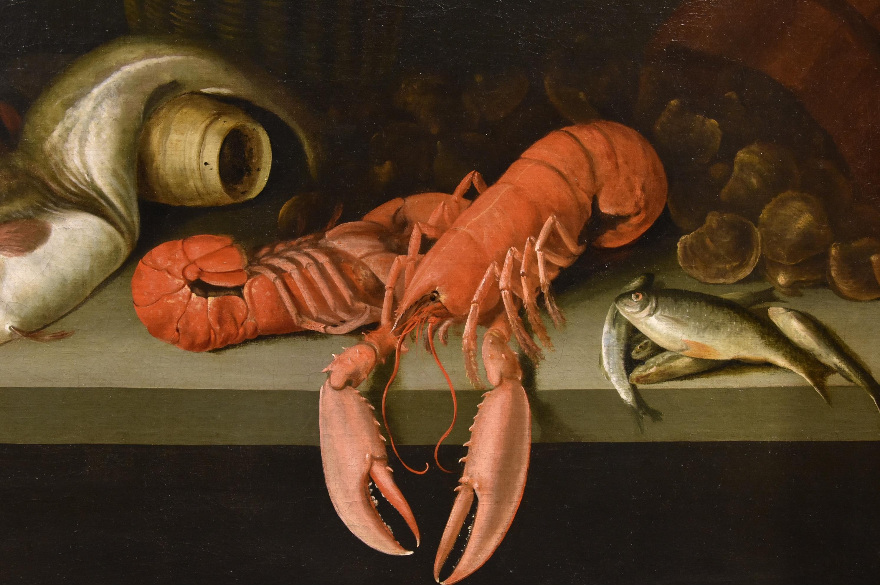 Alexander (Van) Adriaenssen (Antwerp, 1587 - 1661) 

Still life with oysters, fish and lobsters  

Oil on canvas (67 x 110 cm - In frame 87 x 131 cm)  

Expertise by Prof Massimo Pirondini (Reggio Emilia)  

Oysters, various types of fish and two