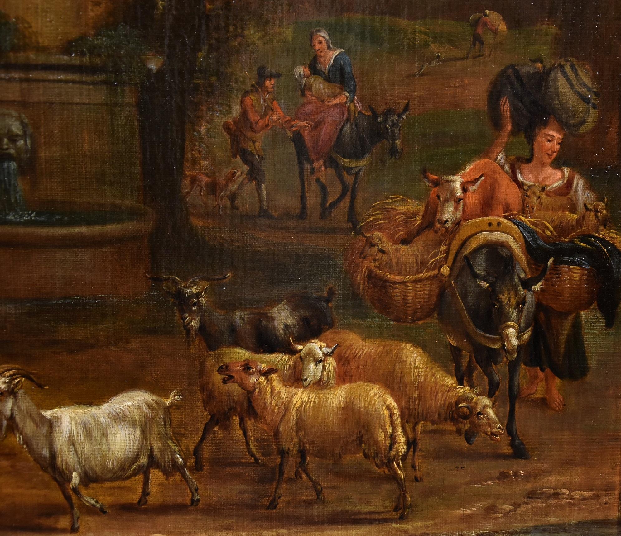 Van Bredael Signed Landscape Paint Oil on canvas Old master 17th Century Flemish For Sale 3
