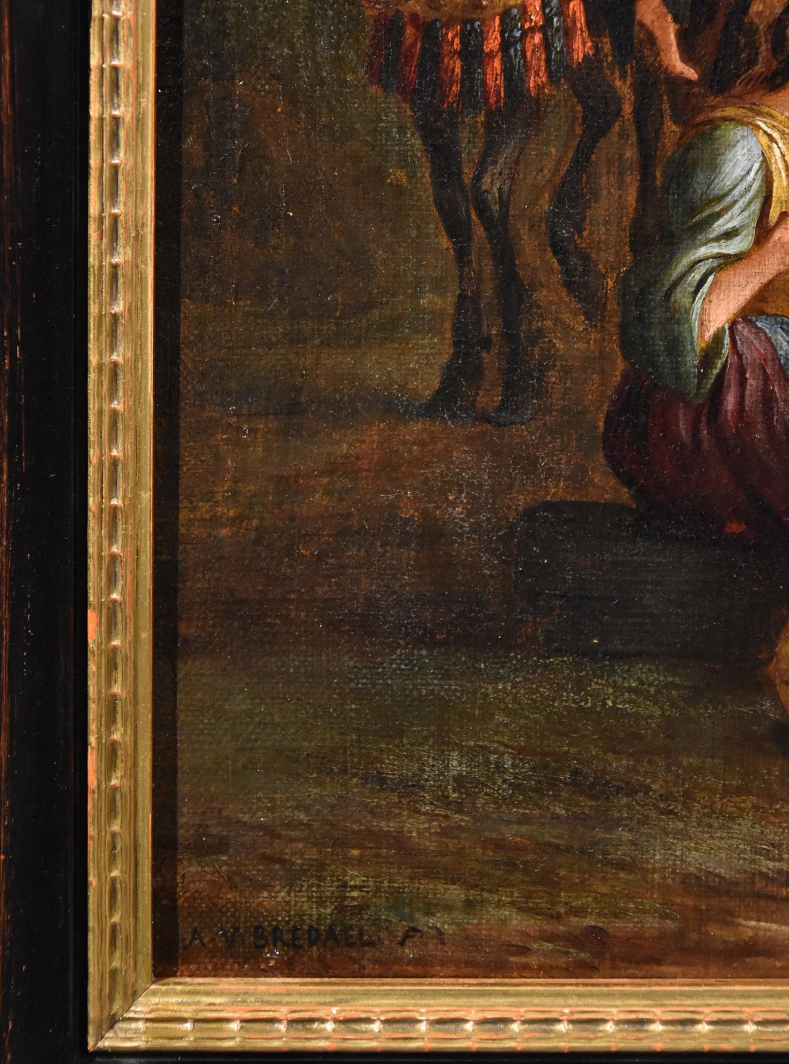 Van Bredael Signed Landscape Paint Oil on canvas Old master 17th Century Flemish For Sale 11