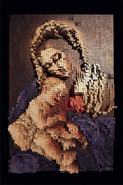 Study for a portrait of Virgin with child I - digital print on canvas 
