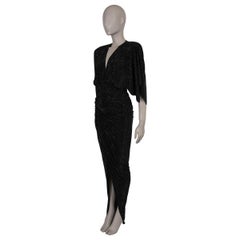ALEXANDER VAUTHIER black viscose 2023 CRYSTAL EMBELLISHED Gown Dress 38 S