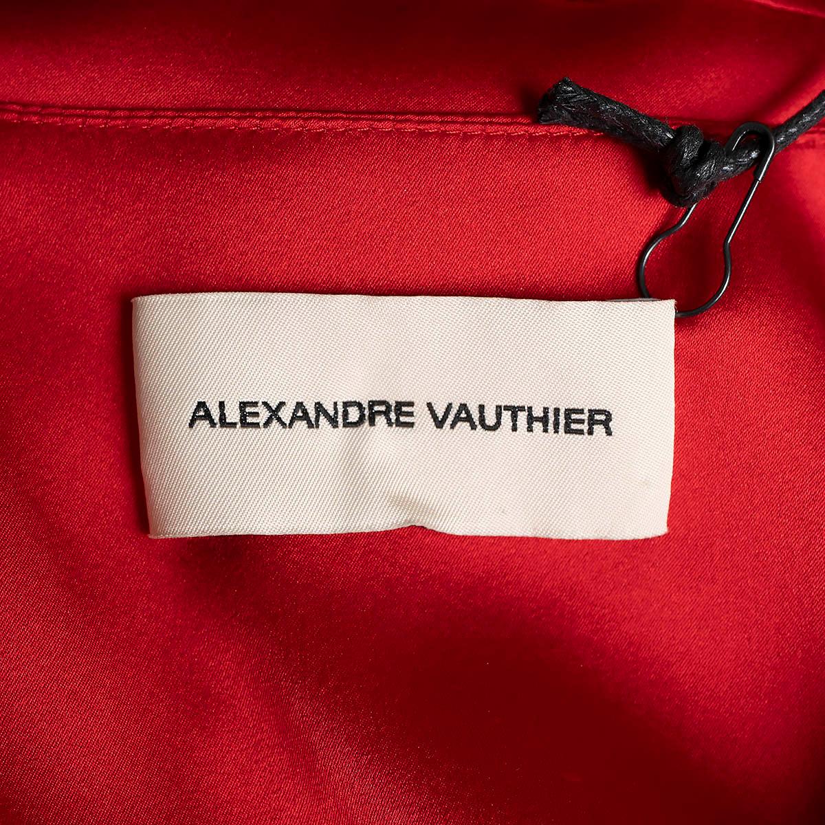 ALEXANDER VAUTHIER red silk 2019 ASYMMETRIC SATIN MINI Dress 38 S For Sale 3
