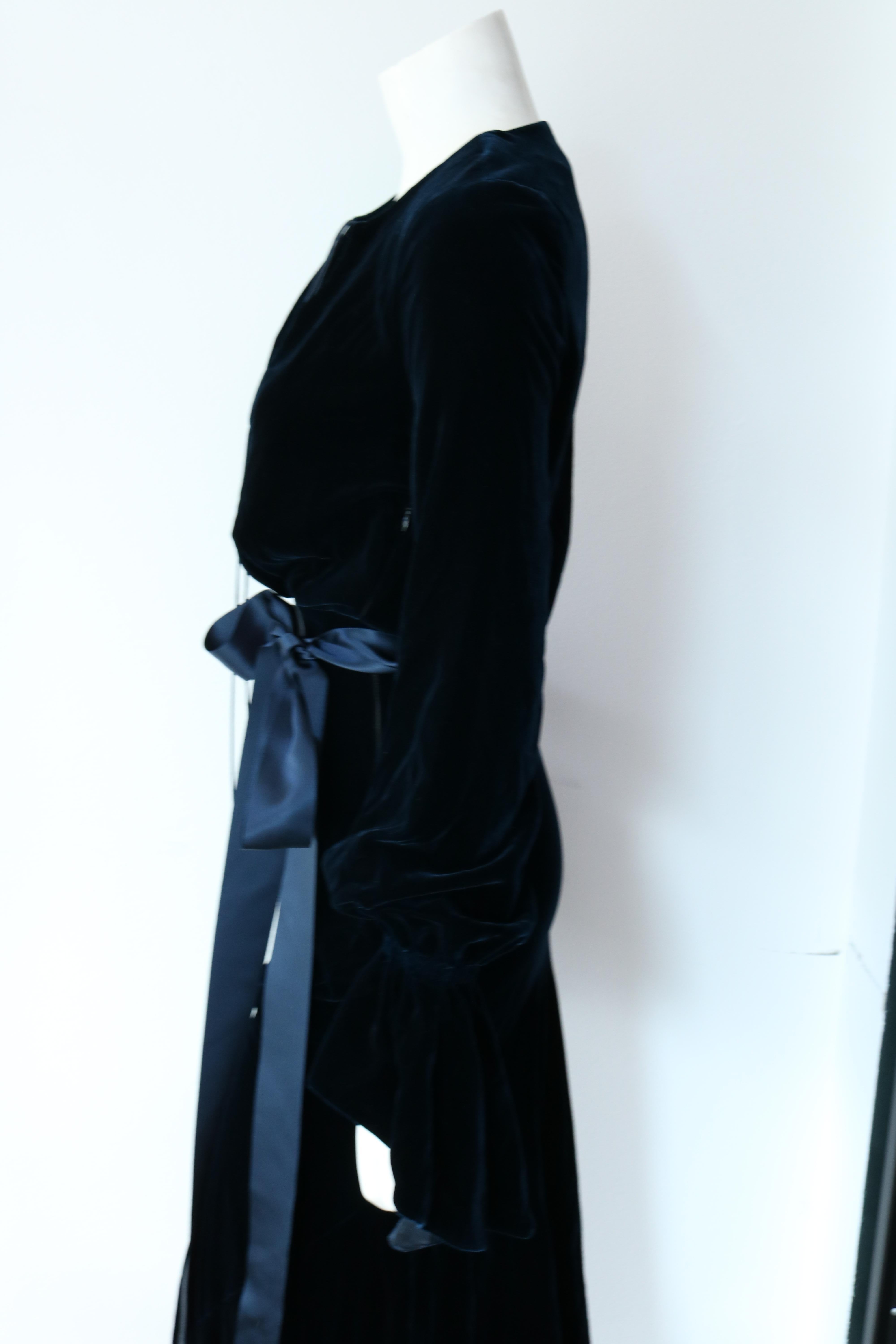 Black Alexander Vauthier Velvet Navy Maxi Dress 