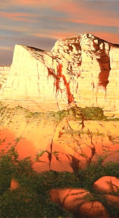 "Night Flight Over Sedona Red Rocks", Alexander Volkov, Oil on Canvas, Landscape