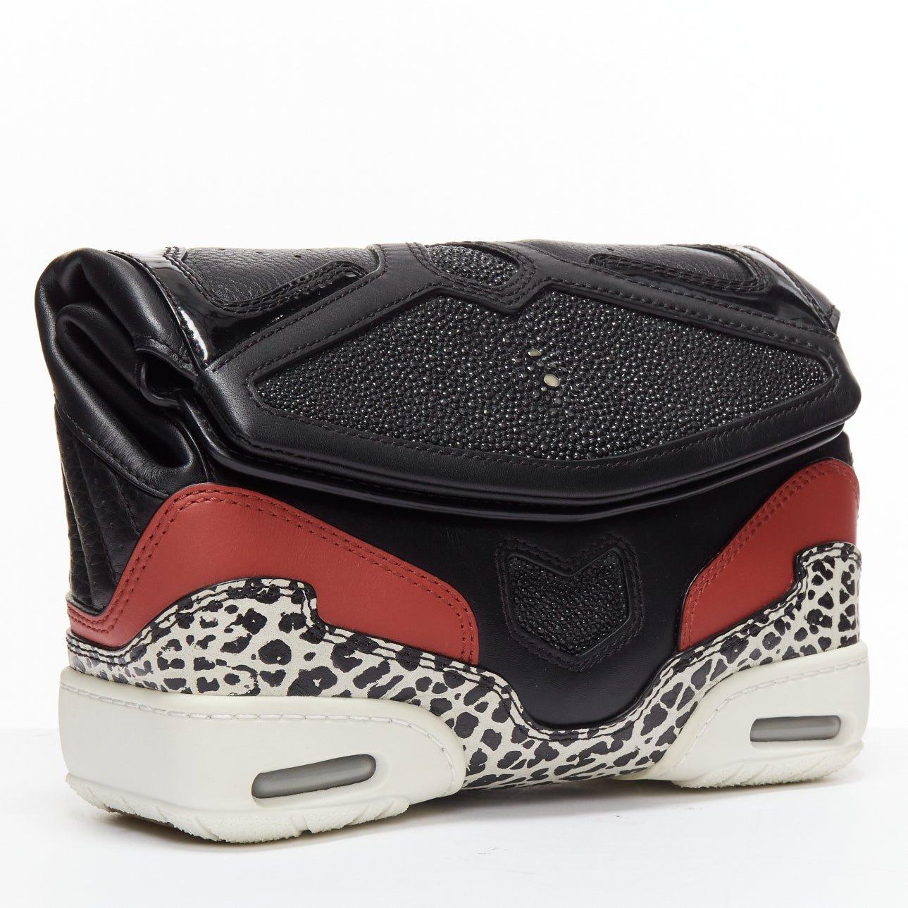 Black ALEXANDER WANG 2015 Runway Sneaker black leather panels clutch bag For Sale