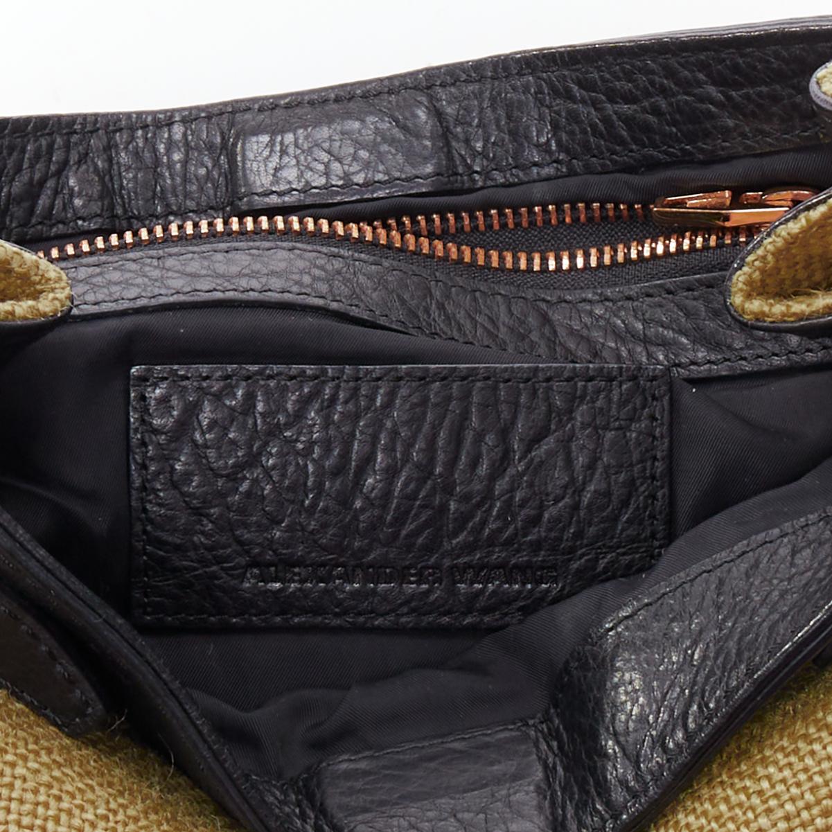 ALEXANDER WANG Adele beige black canvas metal corner lunch clutch bag For Sale 5