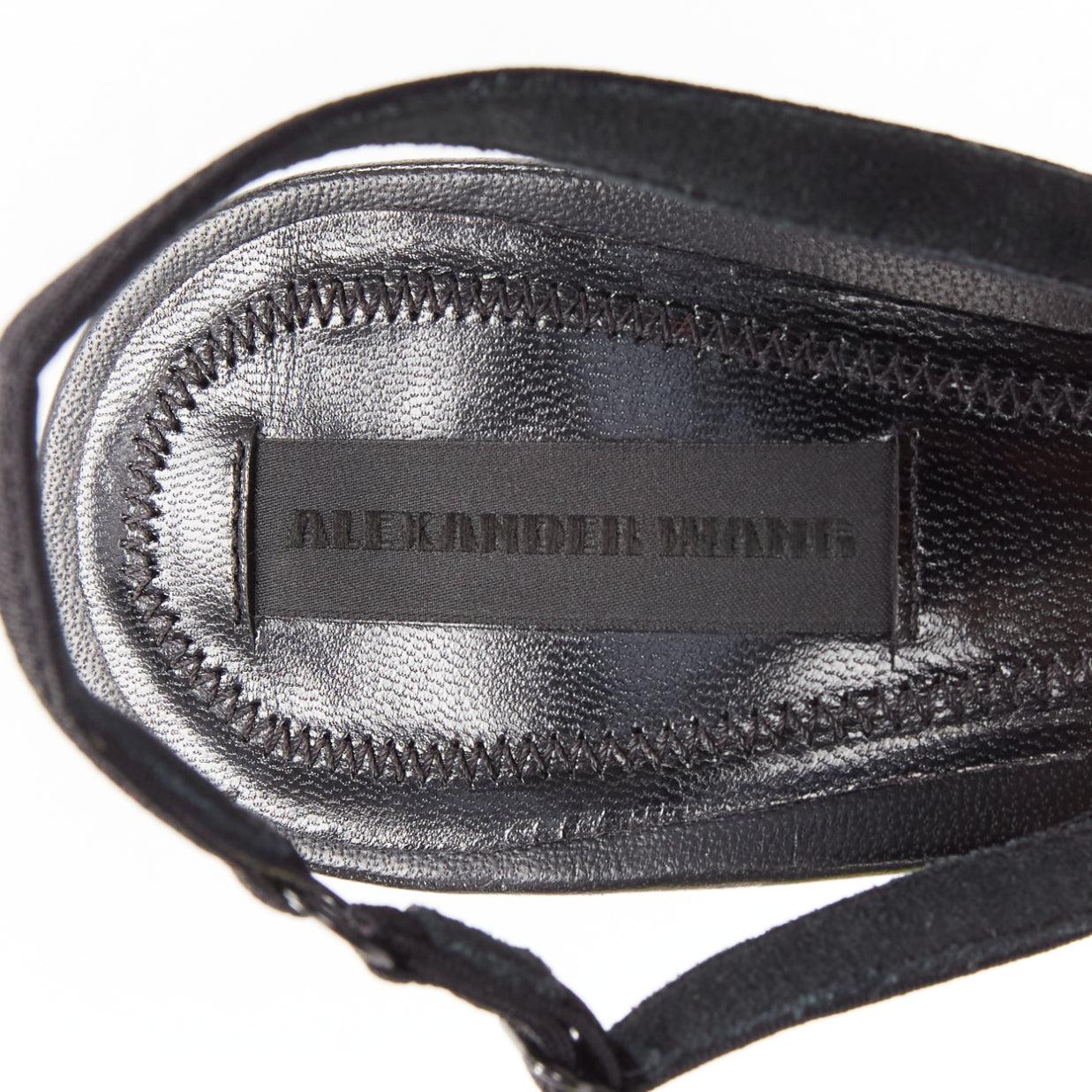 ALEXANDER WANG Alix nude mesh black fabric strap slingback pumps EU36 For Sale 6