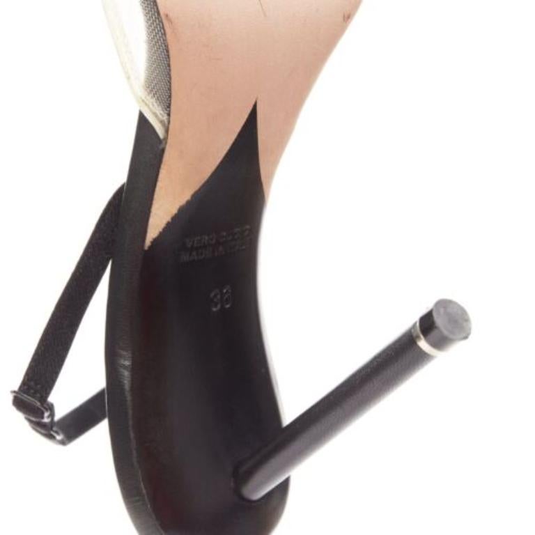ALEXANDER WANG Alix nudefarbene Slingback-Pumps aus Netzstoff mit schwarzem Stoffband EU36 im Angebot 6