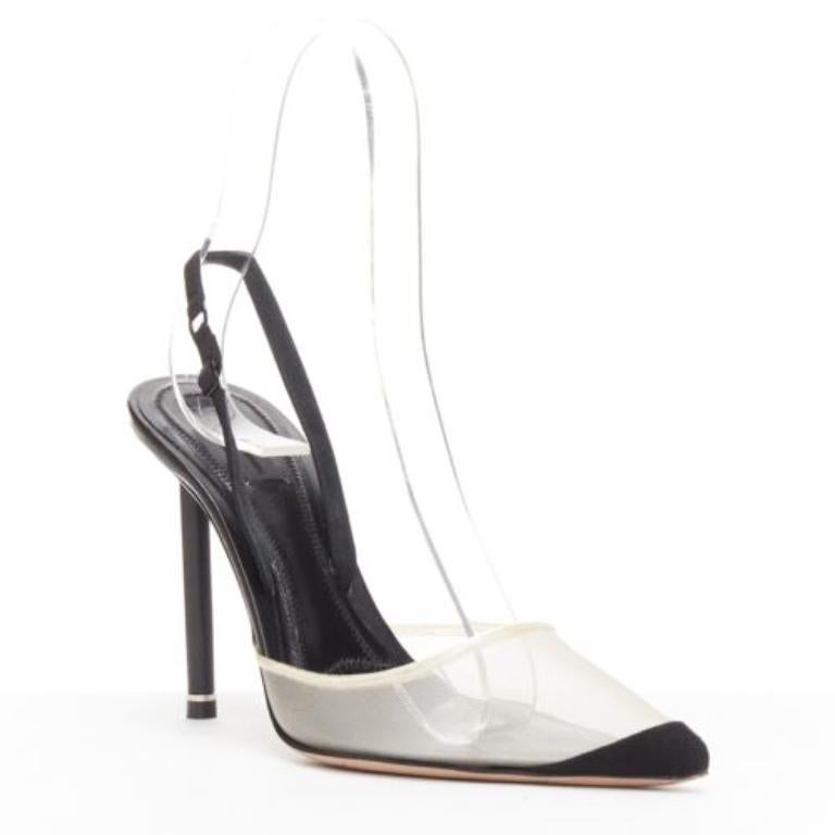 ALEXANDER WANG Alix nudefarbene Slingback-Pumps aus Netzstoff mit schwarzem Stoffband EU36
Referenz: MAFK/A00001
Marke: Alexander Wang
Designer: Alexander Wang
Modell: Alix
MATERIAL: Stoff, Mesh
Farbe: Schwarz, Nackt
Muster: Solide
Verschluss: