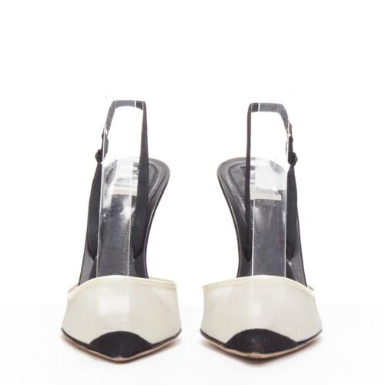 ALEXANDER WANG Alix nudefarbene Slingback-Pumps aus Netzstoff mit schwarzem Stoffband EU36 (Schwarz) im Angebot