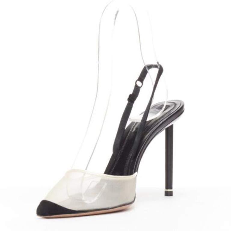 ALEXANDER WANG Alix nudefarbene Slingback-Pumps aus Netzstoff mit schwarzem Stoffband EU36 im Zustand „Gut“ im Angebot in Hong Kong, NT