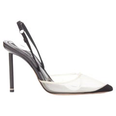 ALEXANDER WANG - Escarpins à bride en tissu noir et maille nude EU36