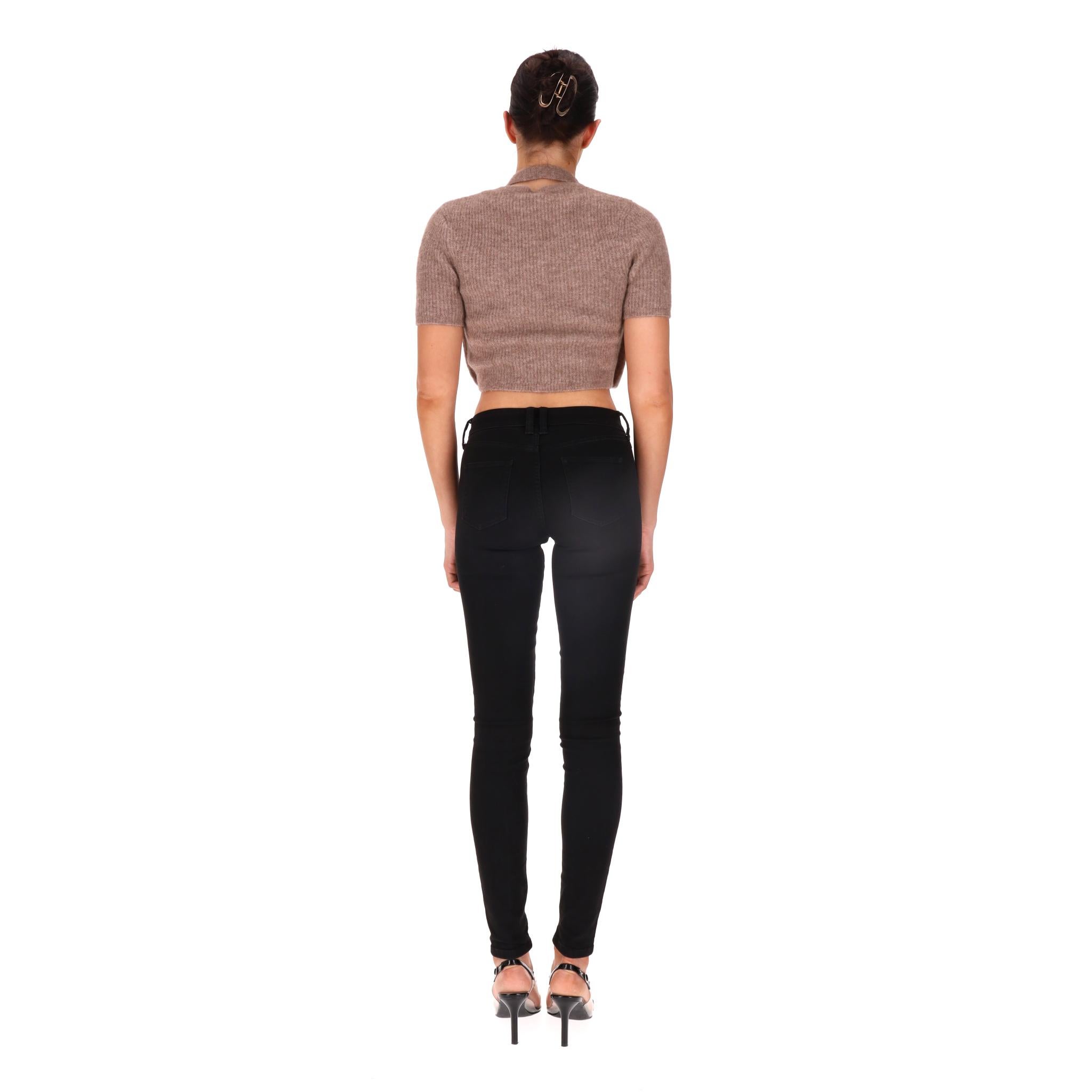 Alexander Wang Alpaca Blend Cropped Twin-Set Cardigan In New Condition For Sale In London, GB