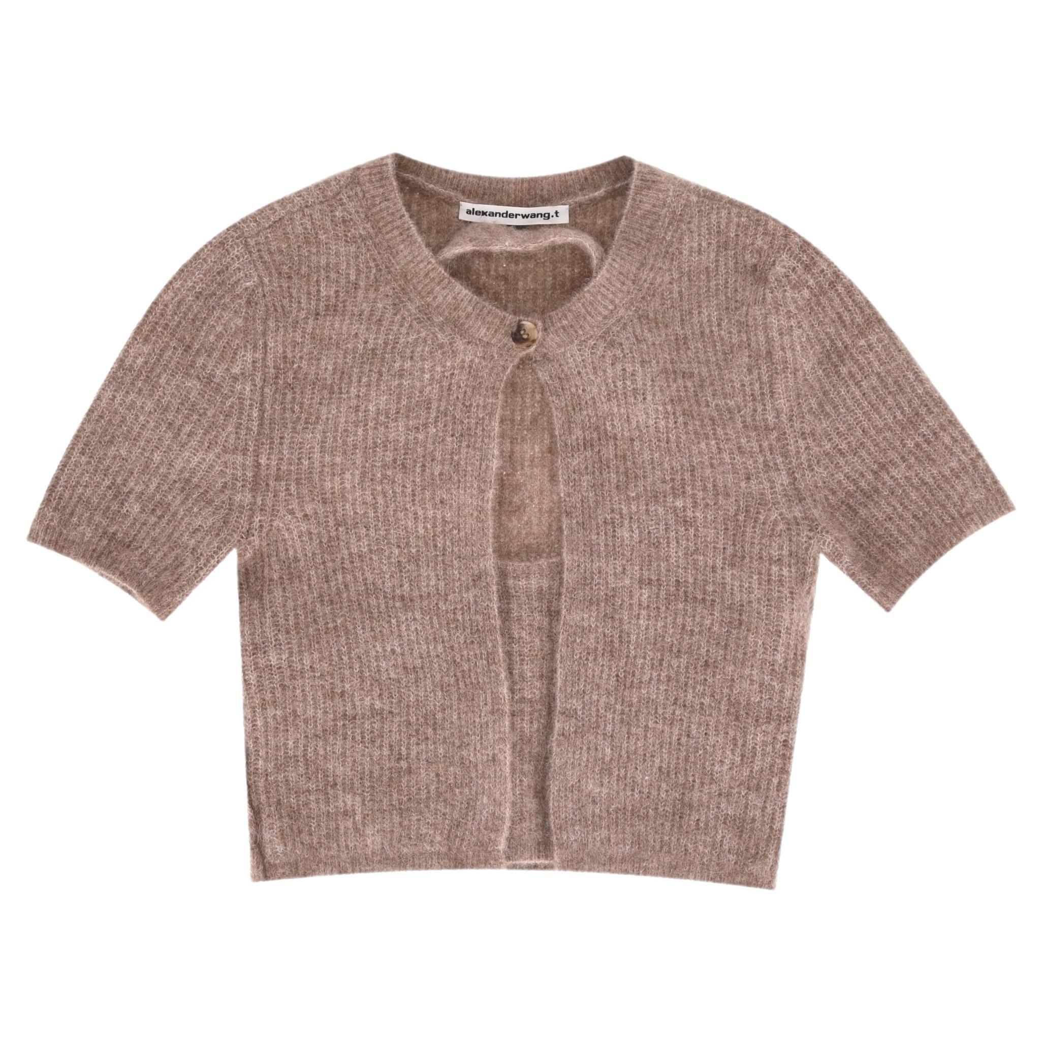 Alexander Wang Alpaca Blend Cropped Twin-Set Cardigan For Sale