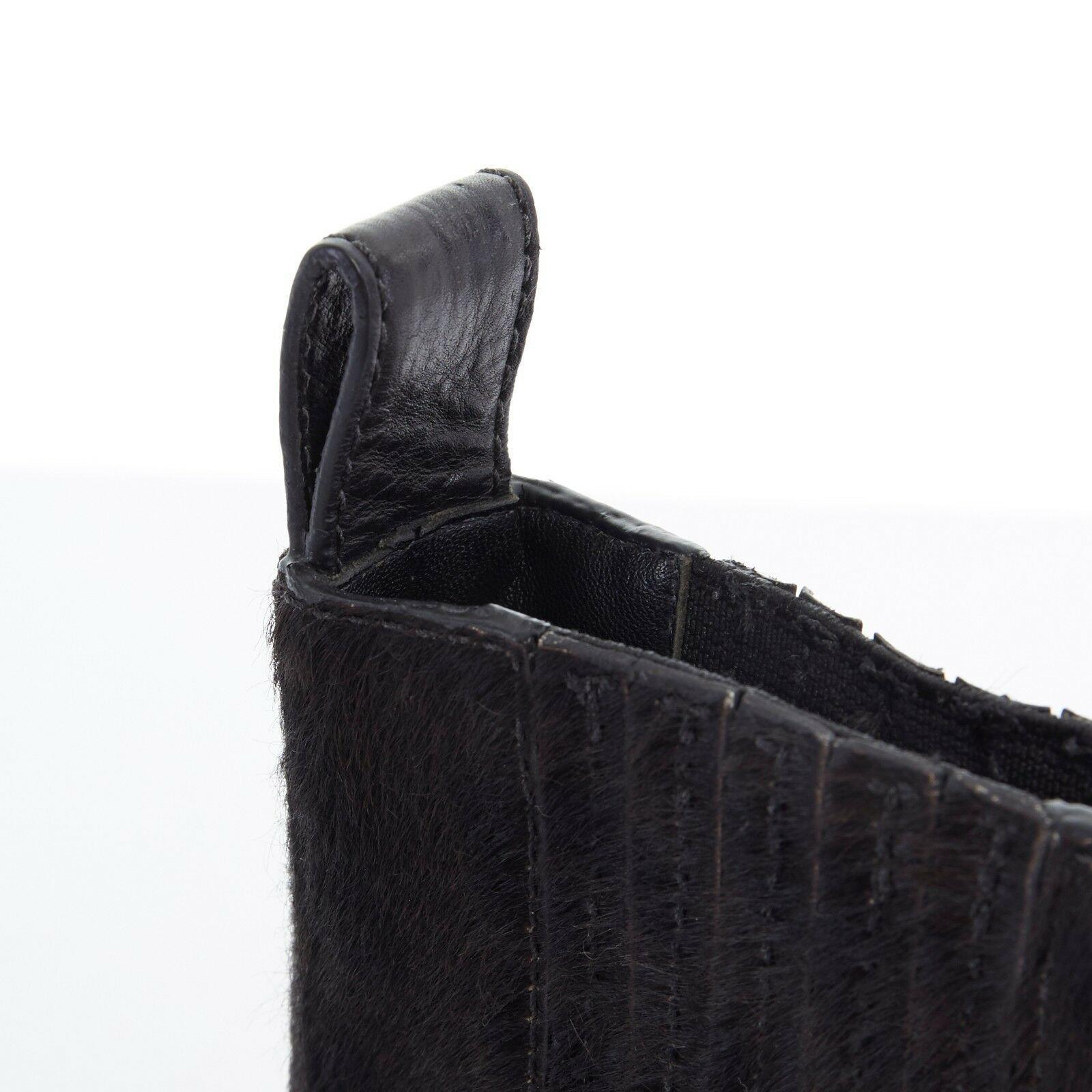 ALEXANDER WANG Anouk black leopard print pony leather cut out heel boot EU35 US5 2