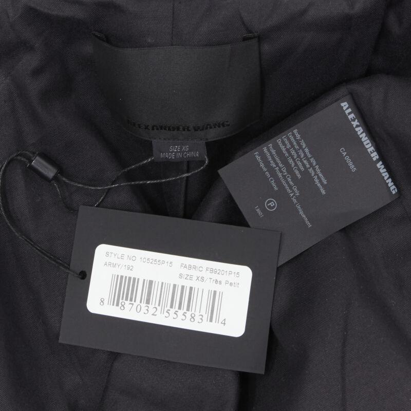 ALEXANDER WANG Army green camouflage jacquard military coat XS For Sale 6