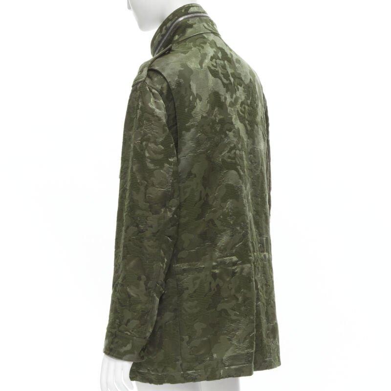 ALEXANDER WANG Army green camouflage jacquard military coat XS For Sale 2