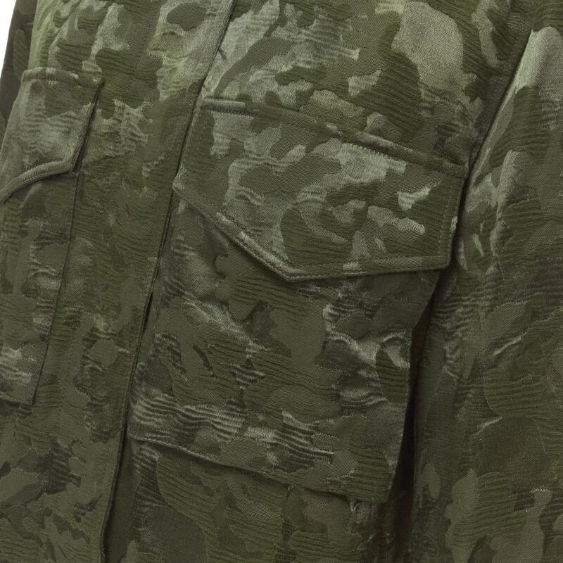 ALEXANDER WANG Army green camouflage jacquard military coat XS For Sale 3