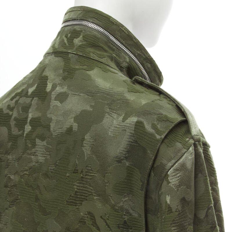 ALEXANDER WANG Army green camouflage jacquard military coat XS For Sale 4