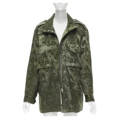 Alexander Wang Cappotto militare in jacquard mimetico verde militare XS