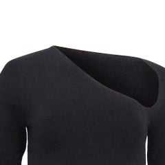 Alexander Wang  Asymmetric Bodycon Midi Dress in Black Viscose
