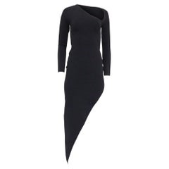 Alexander Wang  Asymmetric Bodycon Midi Dress in Black Viscose