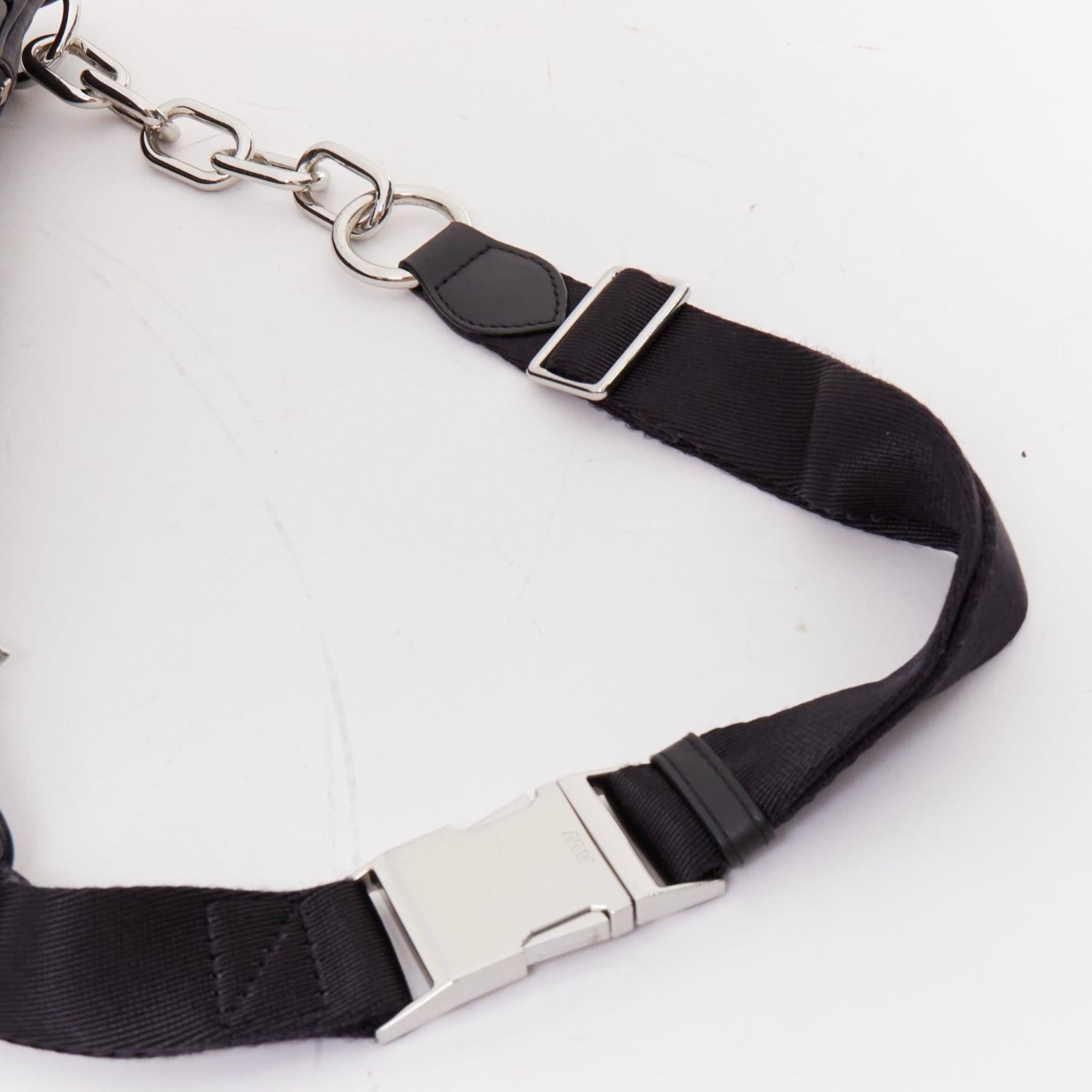 Alexander Wang Attica, borsa in pelle nera e argento con cintura a zip multipla in vendita 1