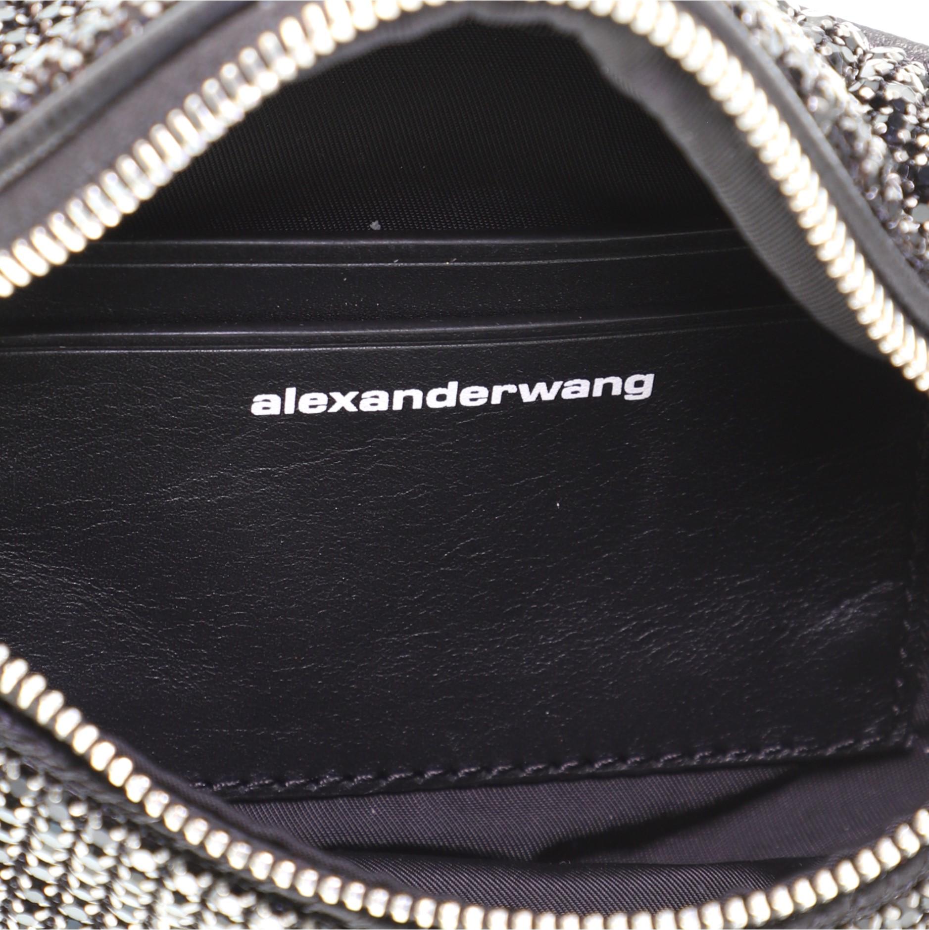 Black Alexander Wang Attica Waist Bag Leather and Crystals Mini