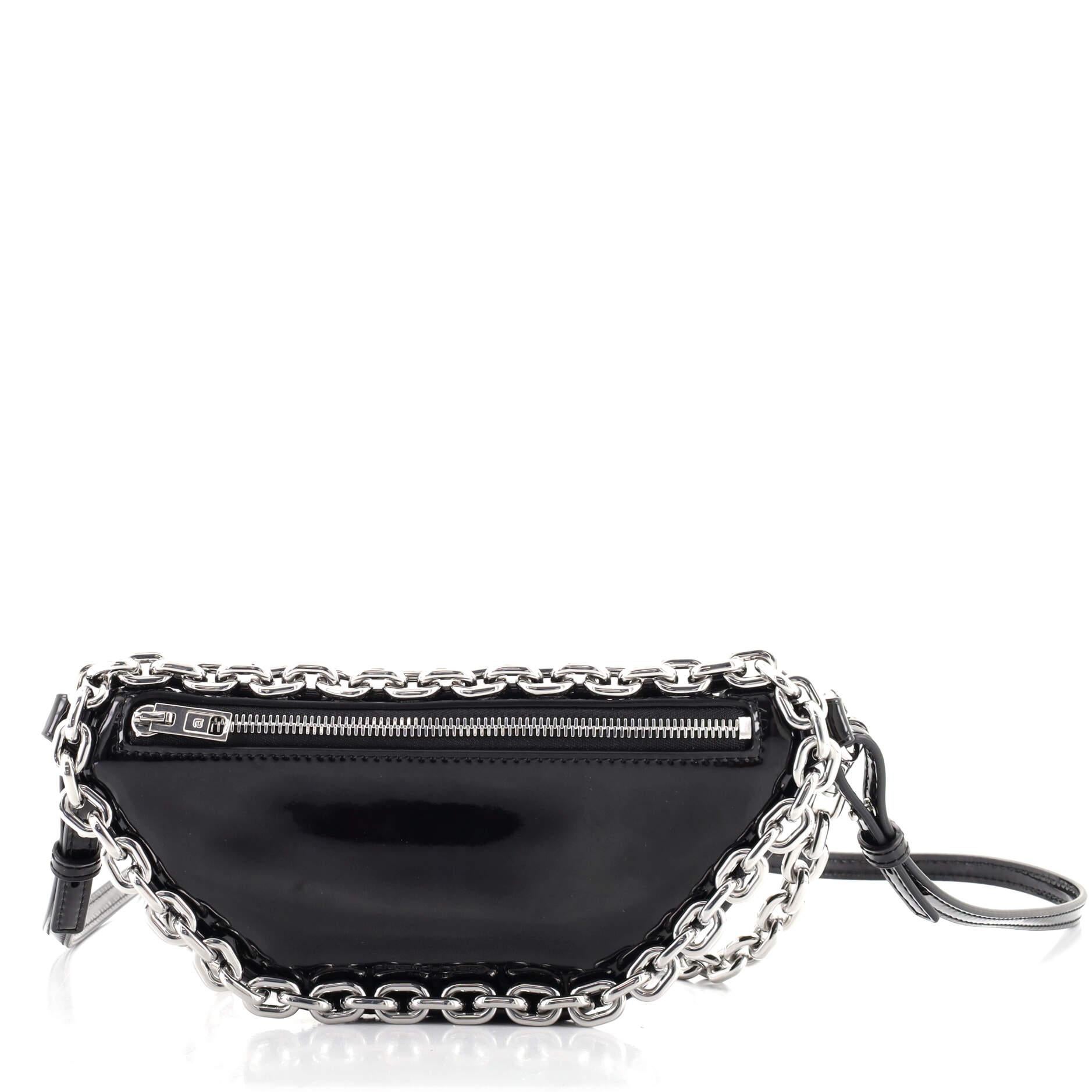 Alexander Wang Attica Gürteltasche aus Tweed mit Lackleder (Schwarz)